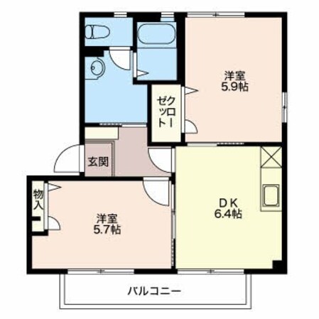 パストラル宮下Aの物件間取画像